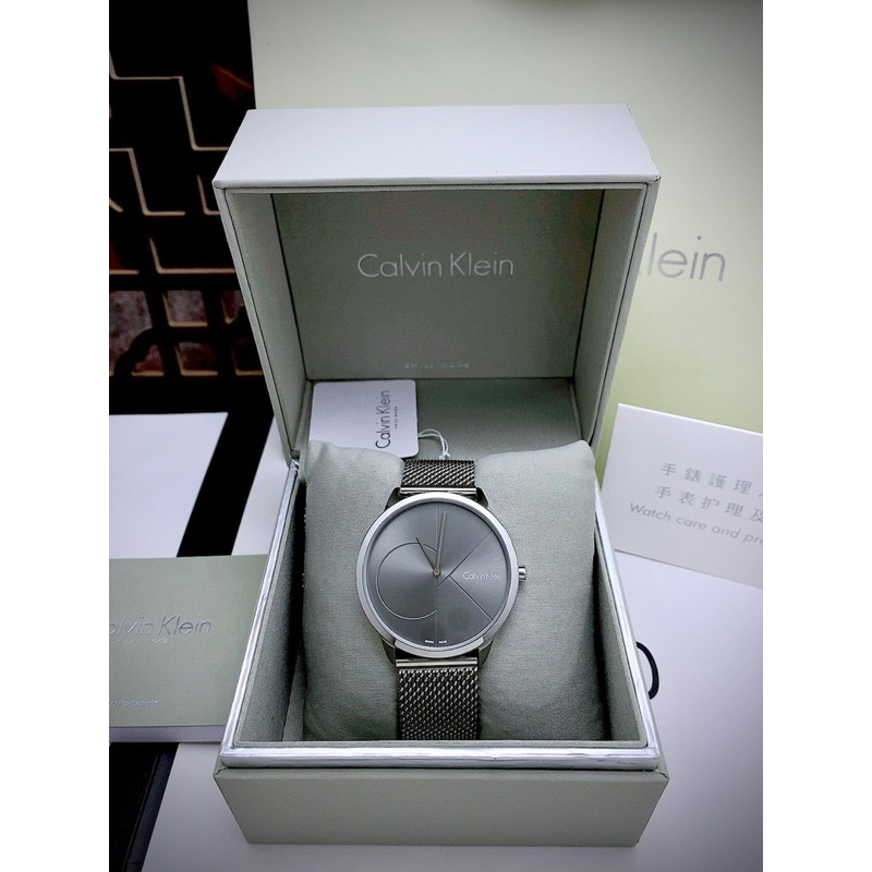 Đồng hồ cặp nam nữ CALVIN KLEIN MINIMAL K3M21123 , K3M22123 mặt tròn dây mesh siz 34mm, 41mm