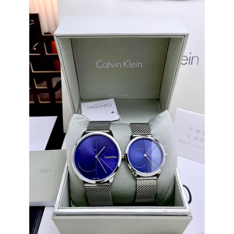 Đồng hồ cặp nam nữ CALVIN KLEIN MINIMAL K3M21123 , K3M22123 mặt tròn dây mesh siz 34mm, 41mm