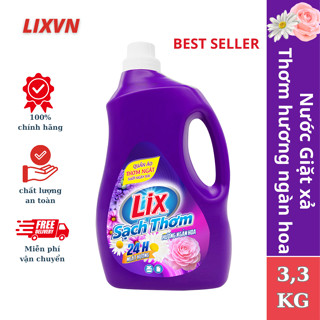 Nước giặt Lix đậm đặc hương nước hoa chai 3.6kg - Sạch Thơm Như Mới giặt máy, giặt tay  - LIXVN