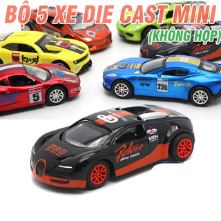 Bộ 4 xe ô tô Die cast bằng sắt chạy cót tỉ lệ 1:64 đồ chơi trẻ em