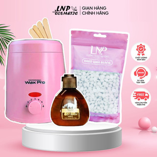  Nồi nấu sáp wax lông pro 200 mini chống dính và sáp wax lông tặng mỡ trăn  que gỗ và cột tóc 