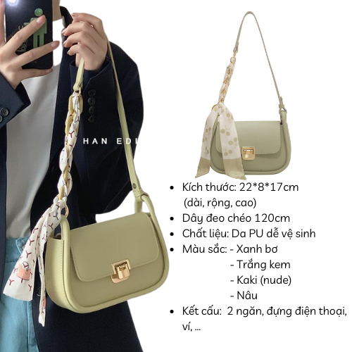 Túi handmade tự làm, Tự làm túi xách nữ da pu có dây đeo chéo và đeo vai phong cách hàn quốc trẻ trung