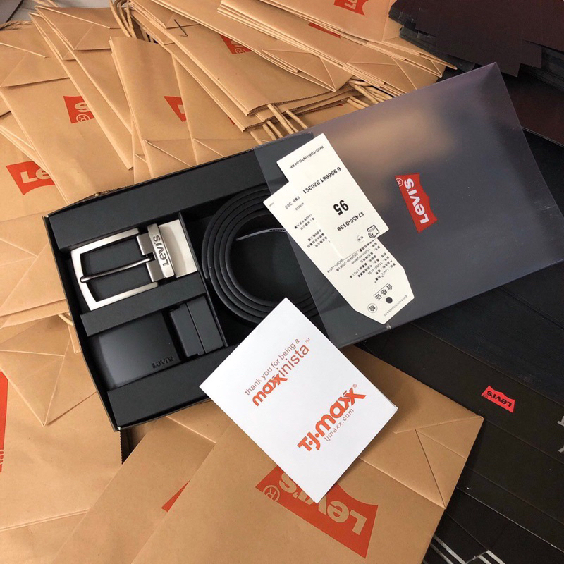 Set nịt nam lev 2 mặt 1 dây nịt (fullbox túi giấy)