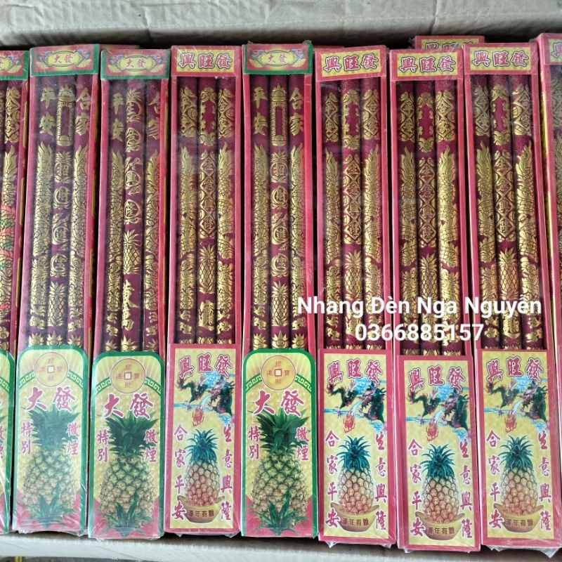 Nhang 3 cây rồng đỏ mini cao 40 cm