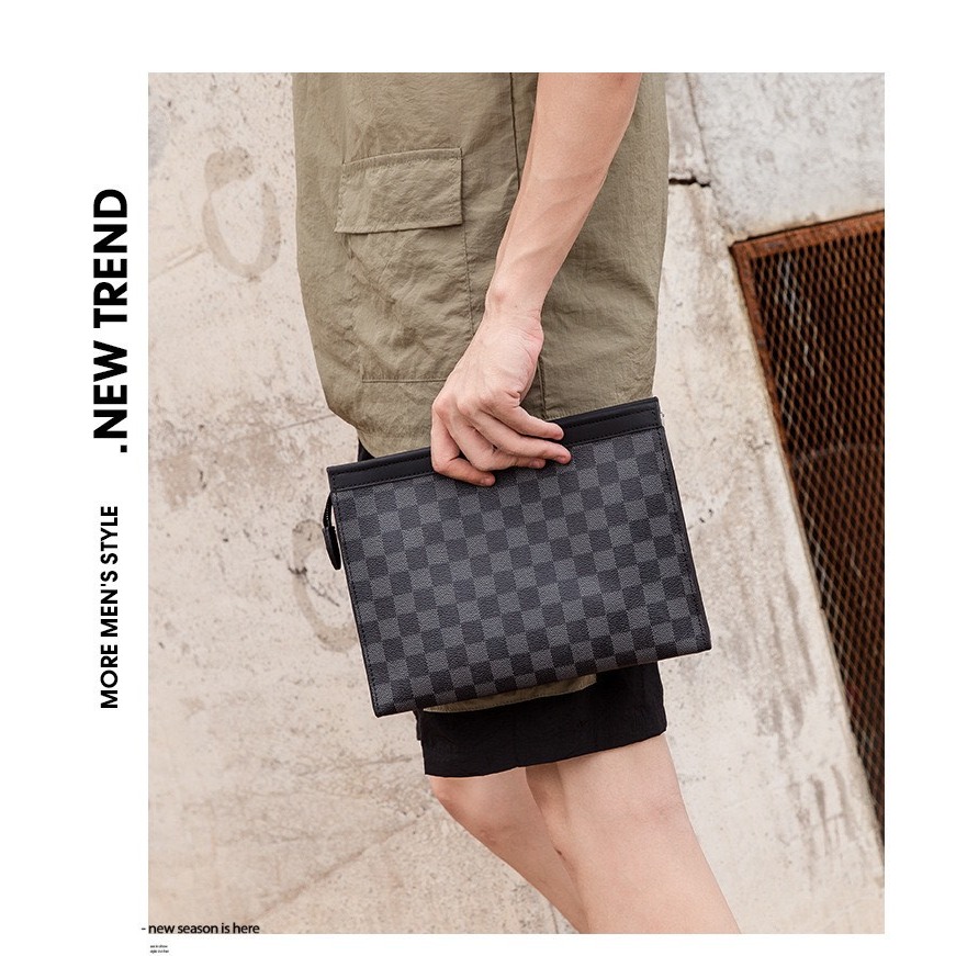 Ví cầm tay thời trang nam nữ cao cấp CVina Official K005 full hộp da pu cực sang chảnh - Hàng Chính Hãng