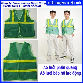 Áo lưới phản quang bảo hộ lao động. áo lưới công nhân. áo phản quang. áo lưới phản quang màu xanh lá