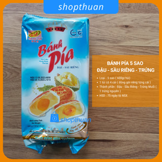 Bánh pía 5 sao đậu sầu riêng trứng muối Tân Huê Viên 600g ( 4 cái )