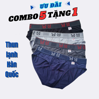 [Combo 5 + Tặng 1]  Quần Lót Nam Hàn Quốc Thun Lạnh 4 Chiều Cao Cấp - Quần Sịp Nam Hàn Quốc Thun Lạnh Cực Bền Mềm Mại