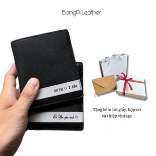 [FULLBOX] Ví Nam khắc tên theo yêu cầu , Da Thật Saffiano Cosmos Cao Cấp Chống Nước -kèm hộp nơ túi thiệp sang trọng