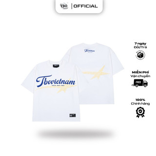 Áo Thun Tay Lỡ TEE BOXY RETRO VIETNAM 24 - Màu TRẮNG 100% Cotton 250gsm - TBO Local Brand Chính Hãng