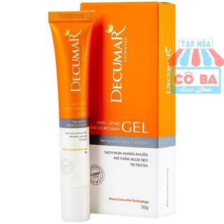 Gel mụn nano nghệ ngừa mụn thâm đầu đen decumar advanced - tuýp 20 gram