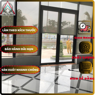 Rèm cuốn lưới treo cửa kính, điều tiết cản sáng.