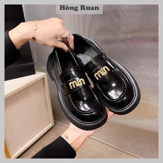 Giày lolita oxford miu giày loafer, giày dép nữ moca đế cao