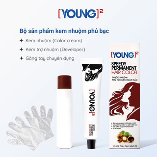 [Mới] Thuốc nhuộm tóc phủ bạc YOUNG đủ màu 2x60g (Kèm oxy)