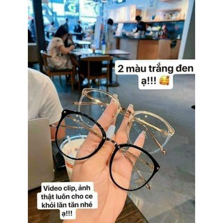 Kính gọng tròn giả Cận Gọng nhựa