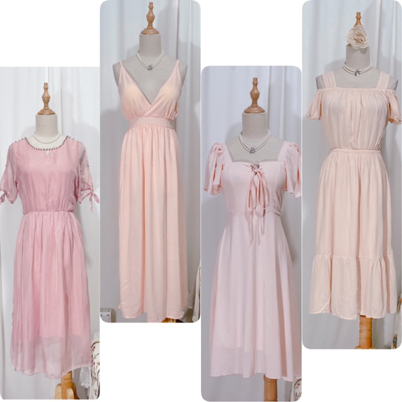 nhiều mẫu váy đầm maxi màu hồng đào nhẹ nhàng nữ tính thướt tha