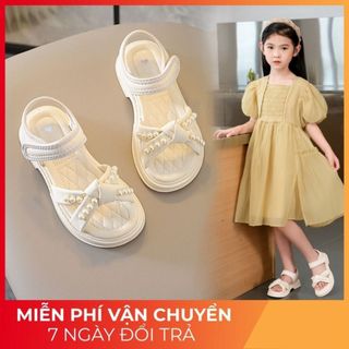 Dép Sandal học sinh quai chéo đính hạt HOT 2024 mã xd-765 Quảng Châu cao cấp cho bé trai bé gái từ 3 tuổi đến 15 tuổi