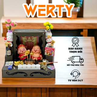 Bàn thờ mini mô hình bàn thờ thần tài ông địa may mắn tài lộc trang trí bàn làm việc văn phòng quầy lễ tân