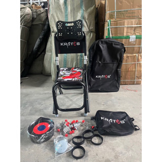 Ghế địa hình câu đài họa tiết cá chép, chân đen, có tựa