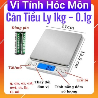 Cân Tiểu Ly Điện Tử Platform 1Kg ,(Tặng 2 Khay Nhựa), Cân Điện Tử Mini Inox I-2000, cân đo lượng sữa pha trà sữa, cà phê