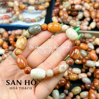 Vòng san hô hoá thach lu thống bầu dục hàng siêu đẹp mịn hàng kiểm định kèm hộp