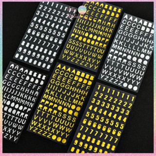 [HOTIS] Sticker nhãn dán chữ số PET màu vàng bạc ánh kim trang trí sổ