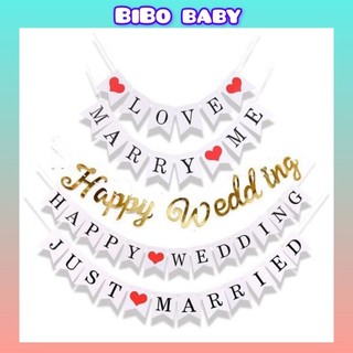 Dây chữ Happy wedding, Marry me, I love you,  anniversary cho lễ cưới, cầu hôn, kỷ niệm ngày cưới - BiBo baby