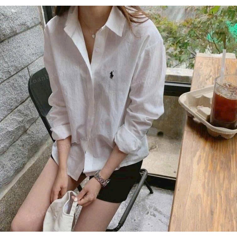 SỈ ÁO SƠ MI TRẮNG THÊU NGỰA DÀI TAY CHO NỮ Q94118623