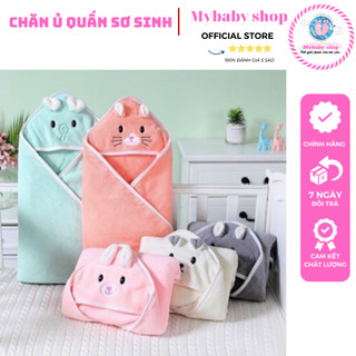 Chăn ủ quấn bé sơ sinh có mũ, khăn choàng ủ thú loại 1
