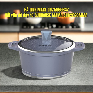 Nồi vân đá đáy từ SUNHOUSE MAMA SHG2020MMA - Đường kính lòng nồi 20cm, Đáy từ phù hợp với mọi loại bếp
