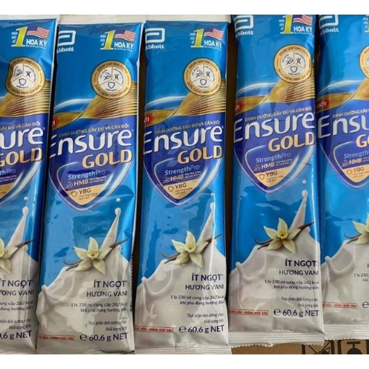 Combo 30 gói sữa Ensure Glold hương vani ngọt/ít ngọt mới date 2025