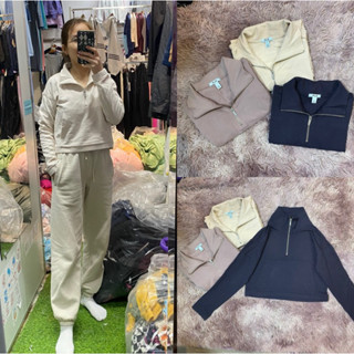  00732 Áo nỉ cổ trụ dáng ngắn nữ hàng dư lẻ màu lẻ size 