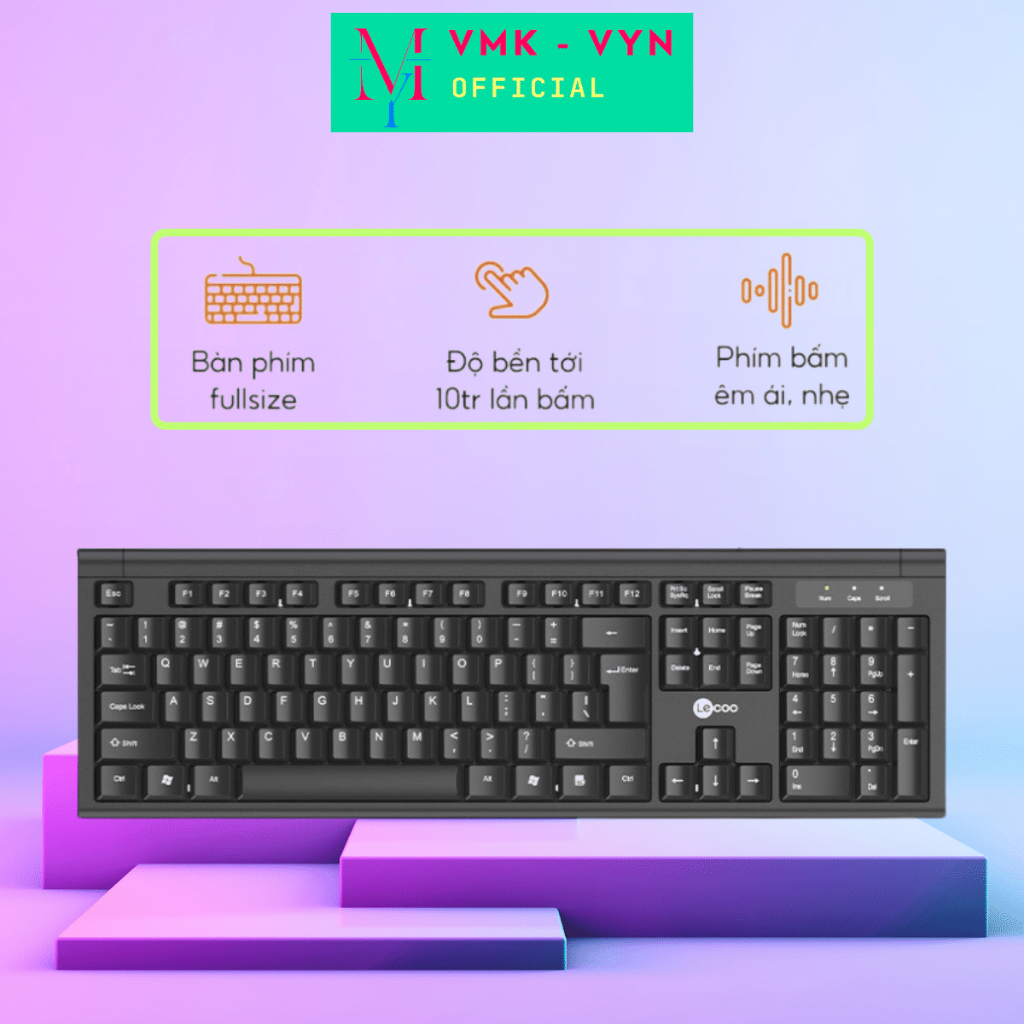 Bàn phím có dây Lecoo KB101, thiết kế hiện đại cho văn phòng VMK-VYN | BigBuy360 - bigbuy360.vn