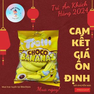 Kẹo Marshmallow Trolli Vị Chuối Nhân Chocolate Phủ Đường 150gr