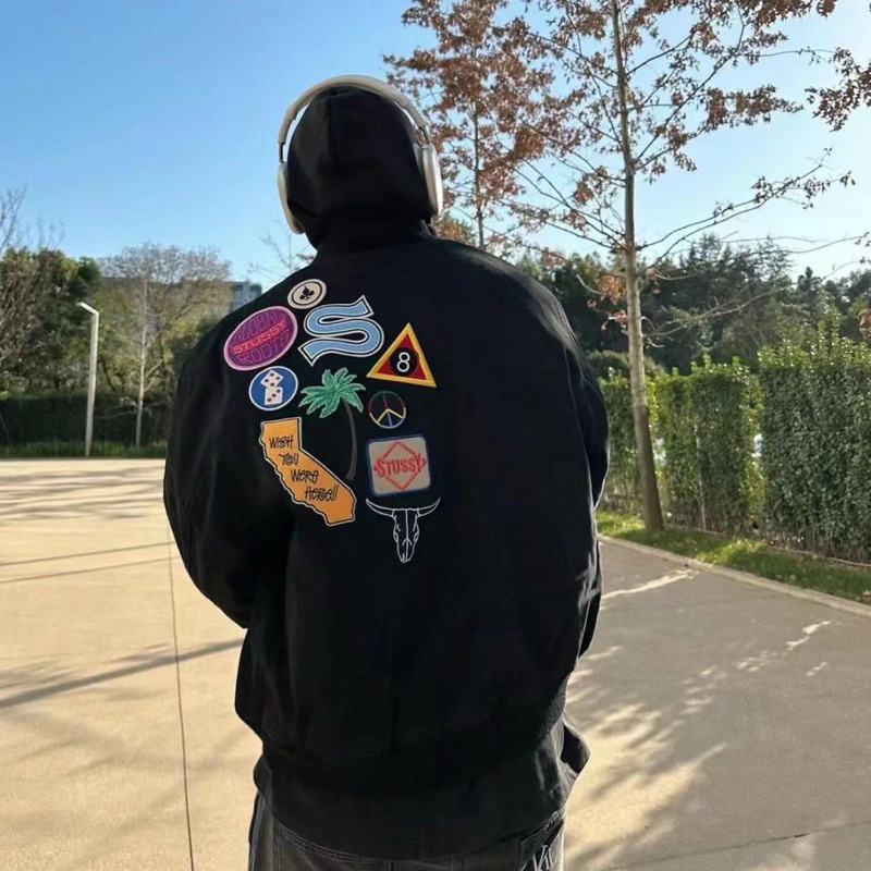 ⚡️Mirro Quality⚡️Áo Khoác Bóng Chày Stussyyy Trần Bông