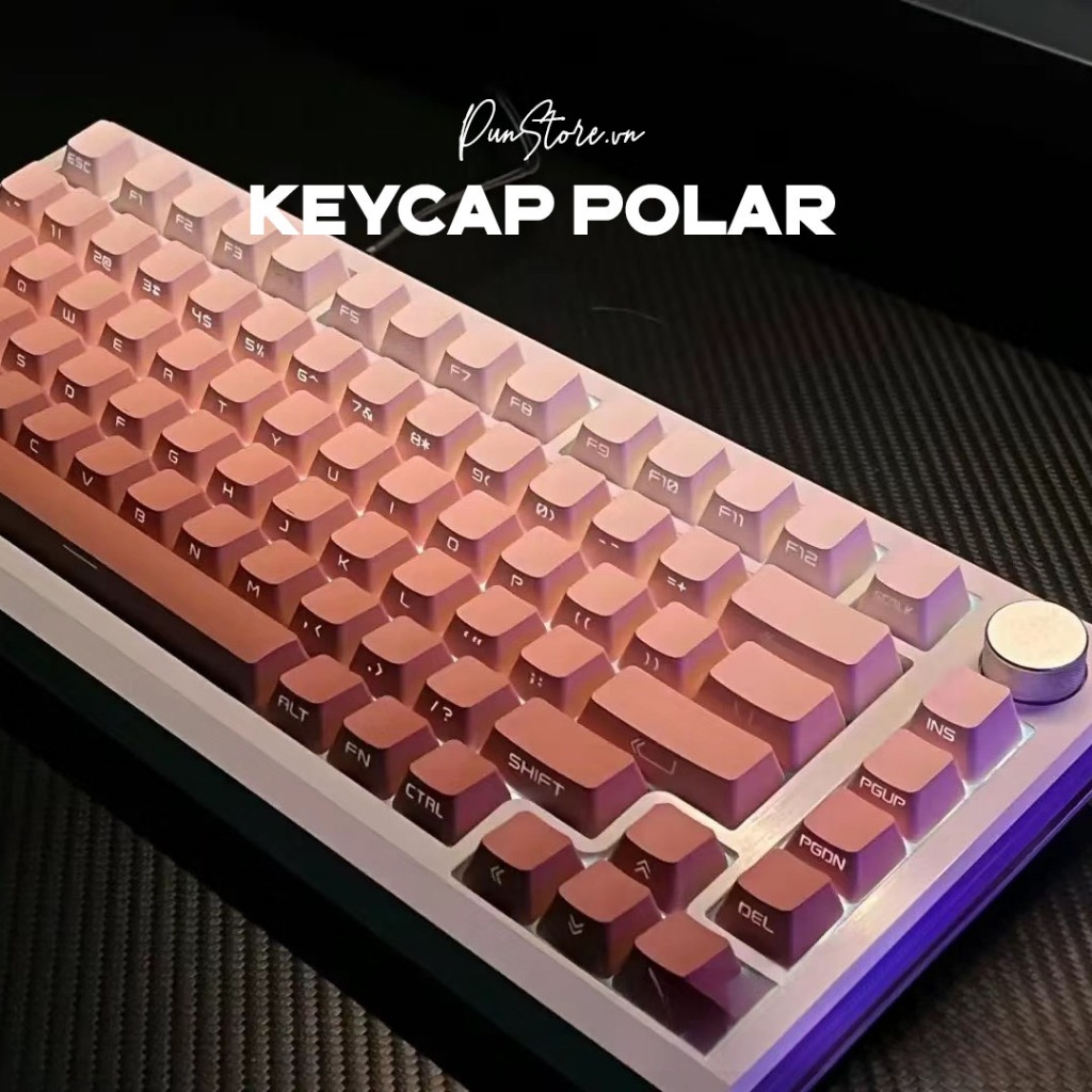 Bộ keycap polar day OEM Ninja xuyên led chất liệu PBT doubleshot 134 n