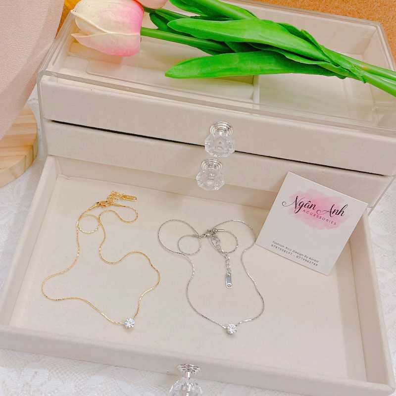Dây Chuyền Titan, Vòng Cổ Titan xoàn nụ dây mảnh đơn giản 1 viên đá nhỏ - CAM KẾT KHÔNG BAY MÀU 𝐍𝐀𝐚𝐜𝐜 - 𝐍𝐠𝐚̂𝐧 𝐀𝐧𝐡 𝐀𝐜𝐜 D