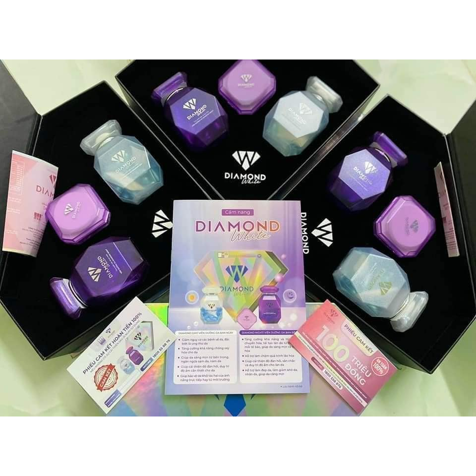 Viên uống trắng da Diamond white chính hãng, trắng da, mờ nám tàn nhang