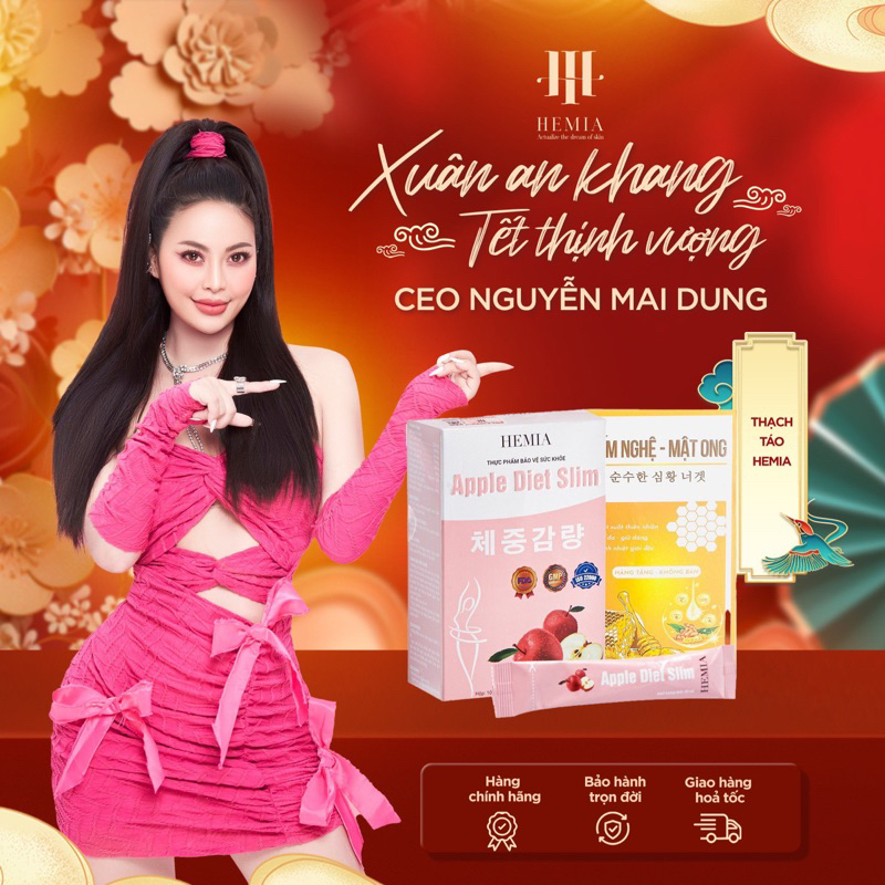 Thạch Táo HEMIA Giữ Dáng Đẹp Da Đào Thải Mỡ Bẩn