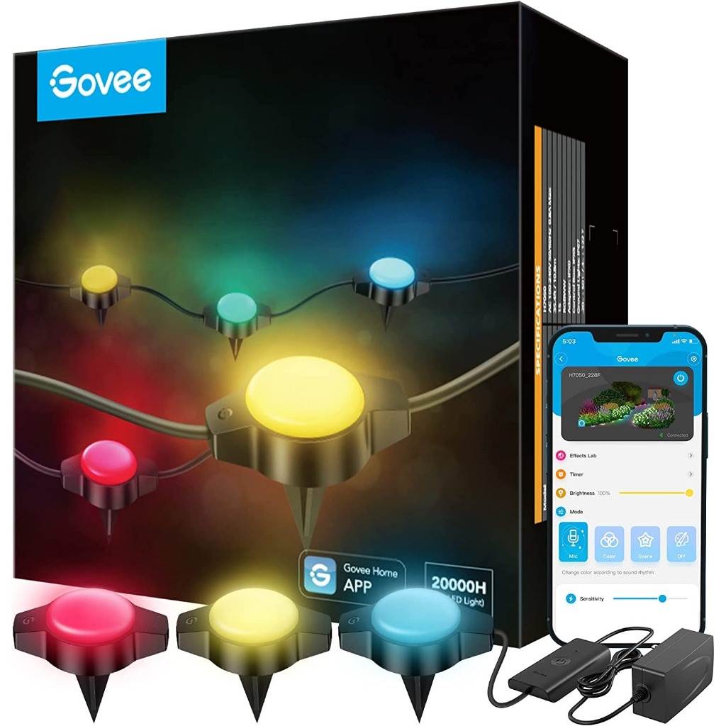 Đèn LED Govee RGBW H7050 chống nước IP65, kết nối wifi + bluetooth