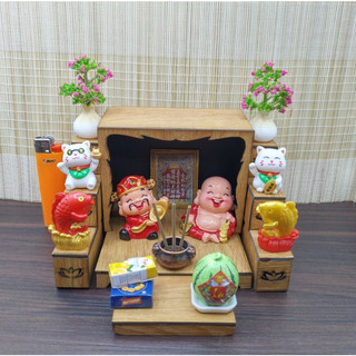 Bàn thờ thần tài thổ địa mini bàn thờ trang trí bàn làm việc