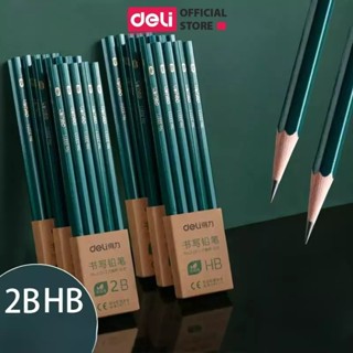 Vỉ 10 bút Bút Chì Gỗ 2B HB Deli An Toàn Nhạy Với Máy Chấm Thi Dễ Tẩy Xóa Vẽ Tranh Tập Viết