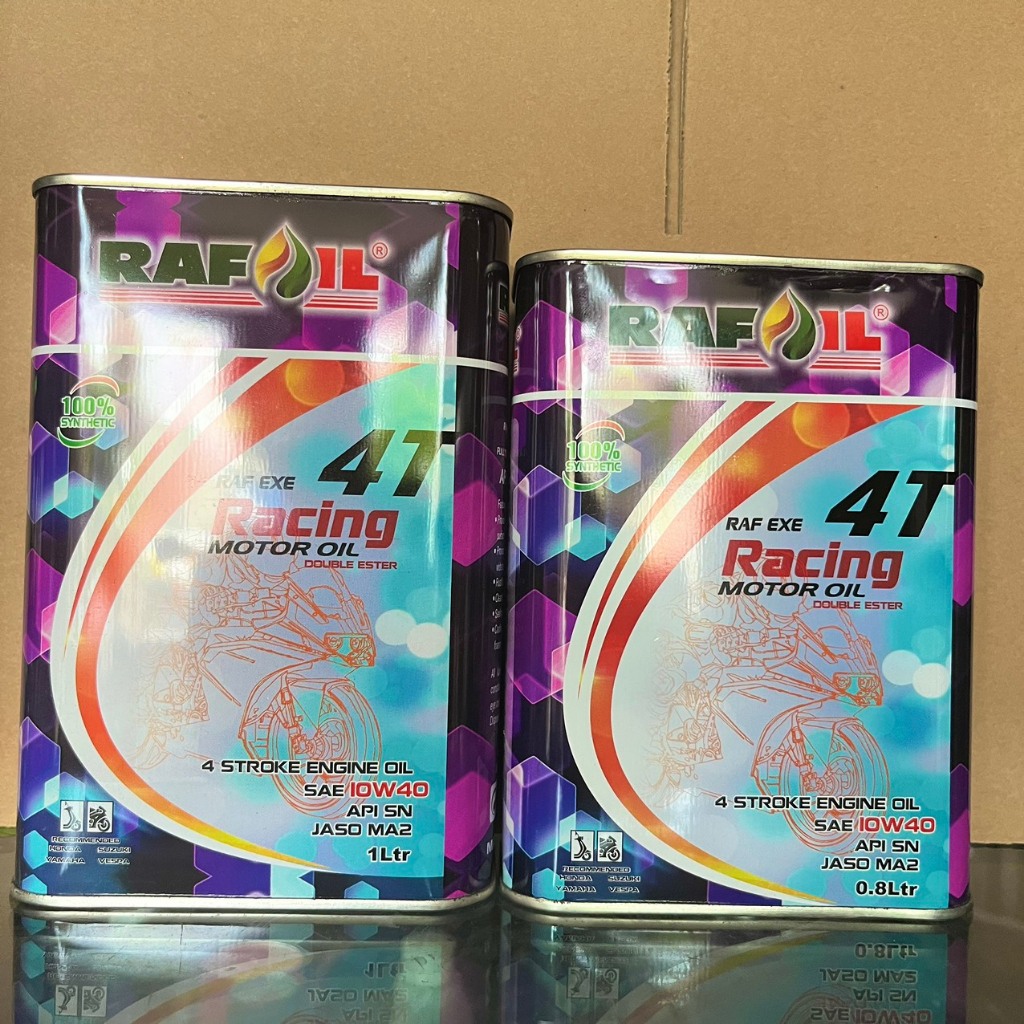 Nhớt Tổng Hợp 100% Rafoil 10W40 Xe Số, Xe Ga, PKL 0.8L/1L Nhập Khẩu UAE