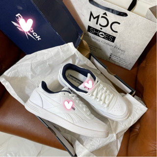   CHÍNH HÃNG  GIÀY R.E.E.B.O.K - ĐẾ BẰNG - TRẮNG - LÓT NAVY -  5434  