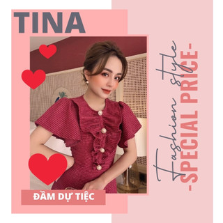 Đầm dự tiệc chất dạ pha kim tuyến, tay cánh tiên, bèo to sang chảnh, dáng ngắn mini trong có quần tiện lợi, kín đáo
