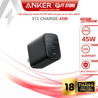 Củ sạc nhanh ANKER A2643 313 45W hỗ trợ PPS 2.0 PD QC, GaN tech chân gập nhỏ gọn, bảo hành chính hãng 18 Tháng