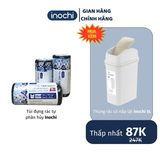 Túi đựng rác tự phân hủy có quai inochi dạng cuộn tiện lợi dễ sử dụng phù hợp với thùng rác