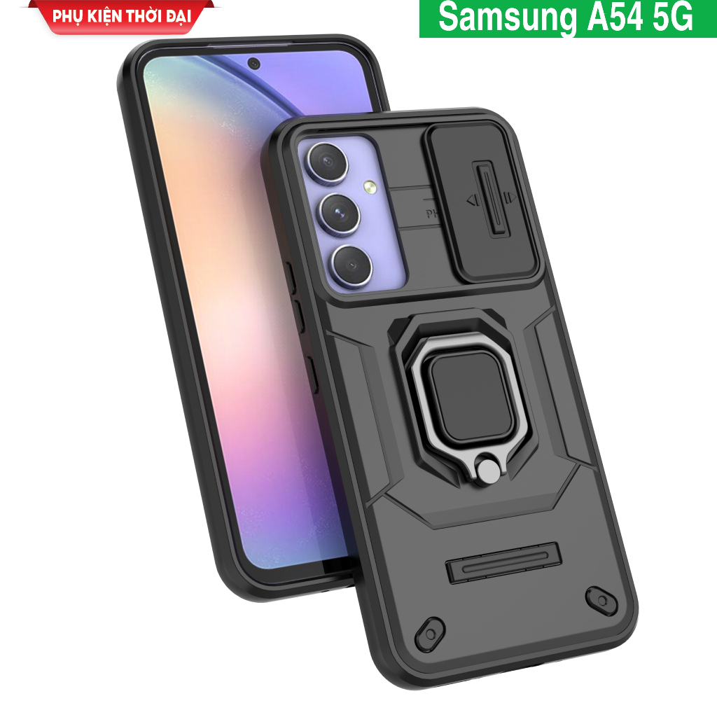 Ốp lưng Samsung Galaxy A54 5G che camera nắp trượt nhựa mỏng giá đỡ mặt lưng cao cấp