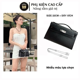 Túi xách mini quai dẹt kèm dây xích sz 22cm dáng chuẩn chất da xịn xò.
