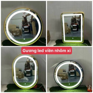 Gương led cảm ứng chạm tay trên gương là tắt mở gương led nhà tắm thông minh gương led viền nhôm xi